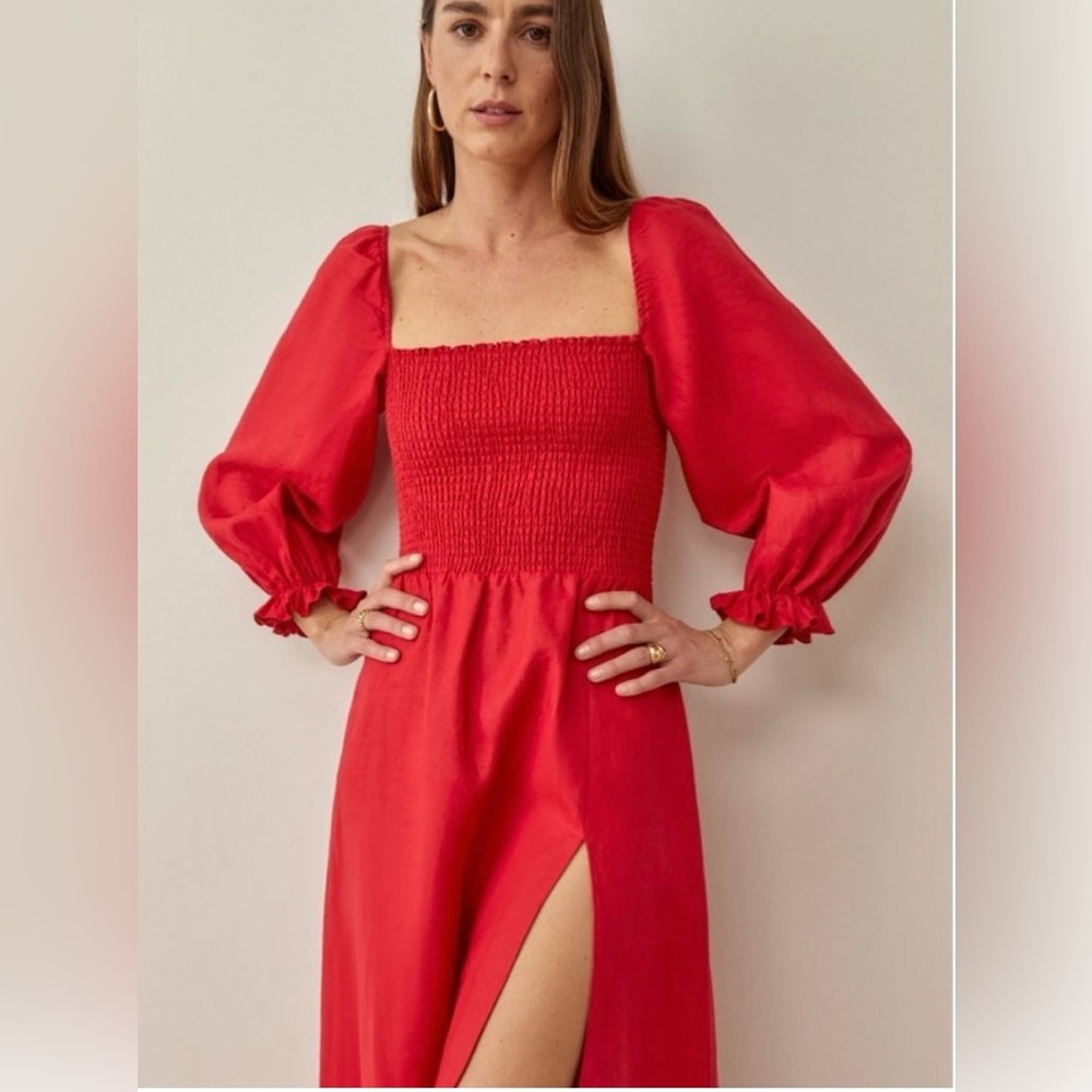 Reformation Gitane Linen Dress, Medium
